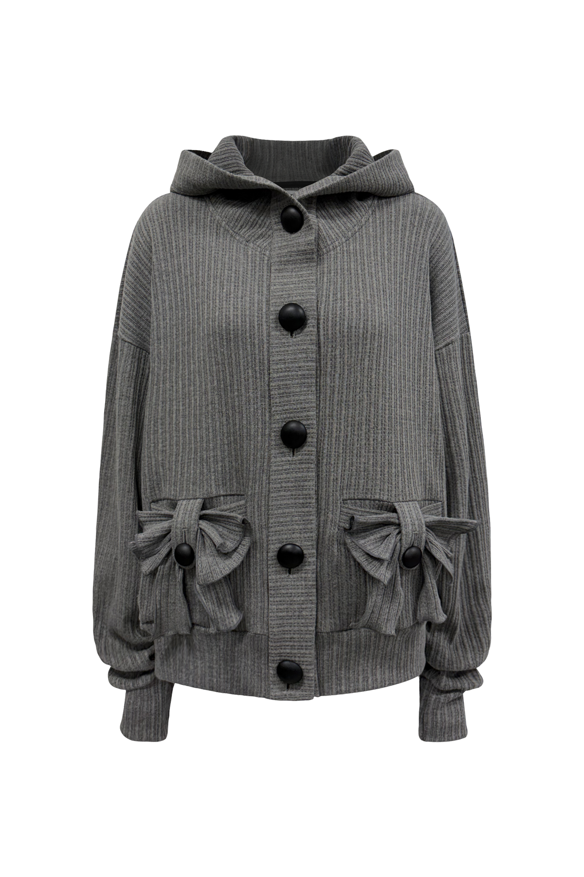 chemehc-fw-26-bow-pocket-hooded-cardigan-charcoal-charcoal-s