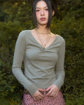 snuggiest-fw-26-clemence-modal-shirring-tee-khaki-khaki-s