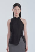 mausoleum-fw-26-asymmetric-scarf-halter-neck-blouse-black-black-s