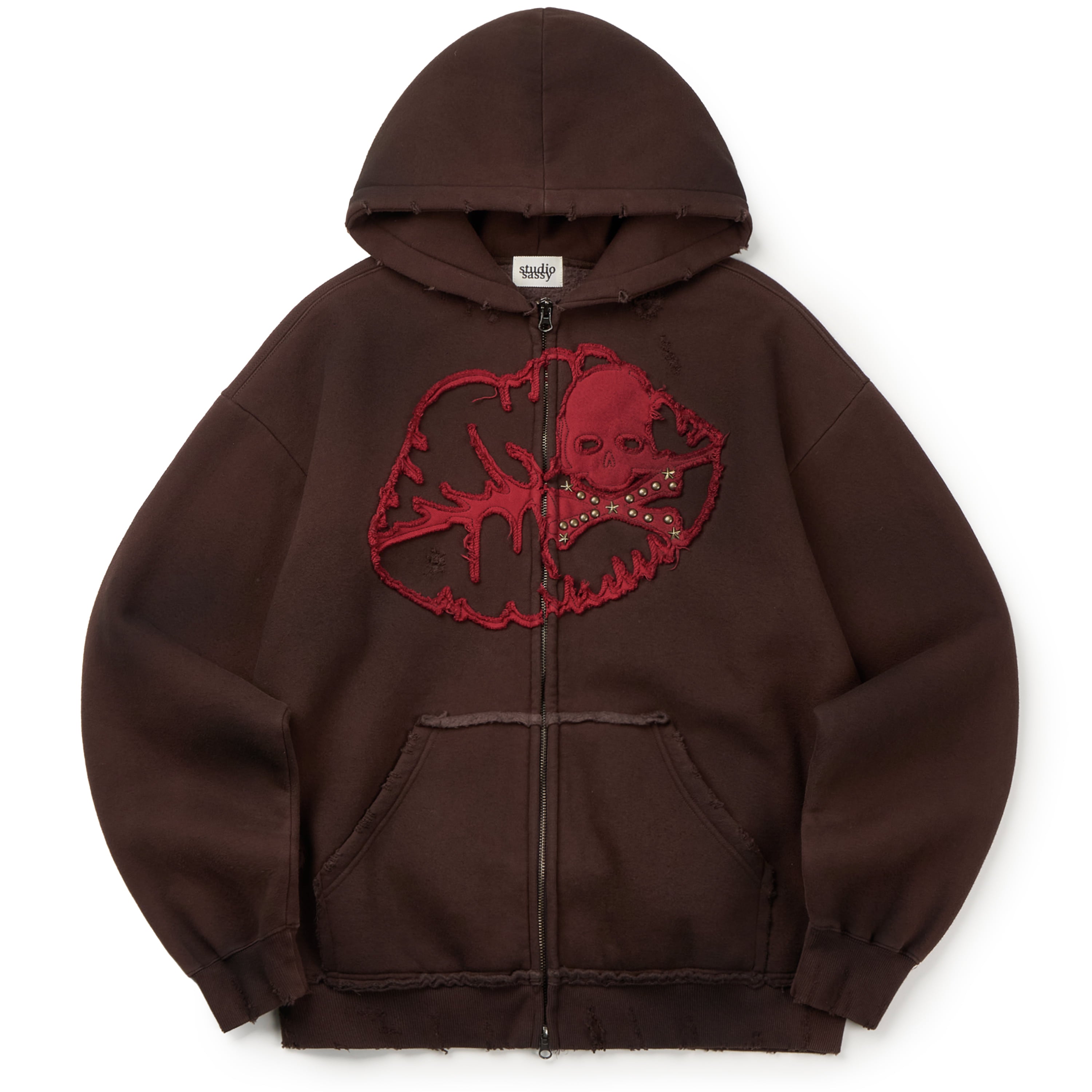 your-sassy-ss-26-antique-skull-hoodie-zip-up-brown-brown-s