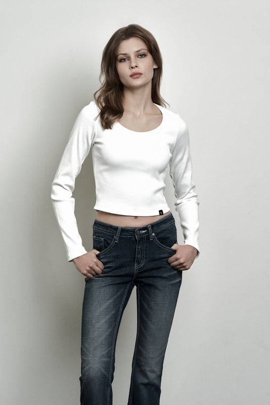 synerjyn-fw-24-plain-rib-crop-long-sleeve-white