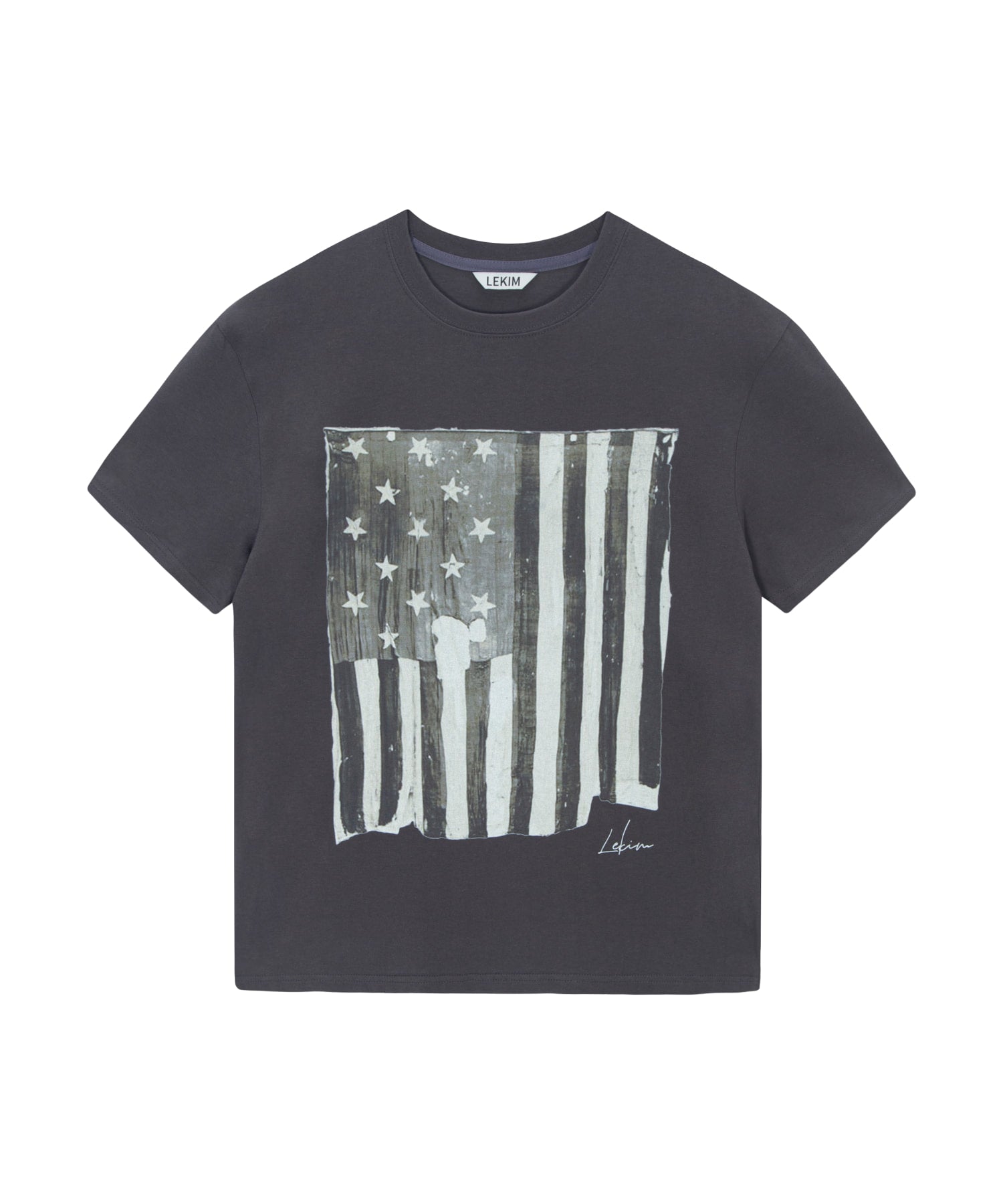 lekim-ss-25-vintage-flag-t-shirt-charcoal-charcoal-s