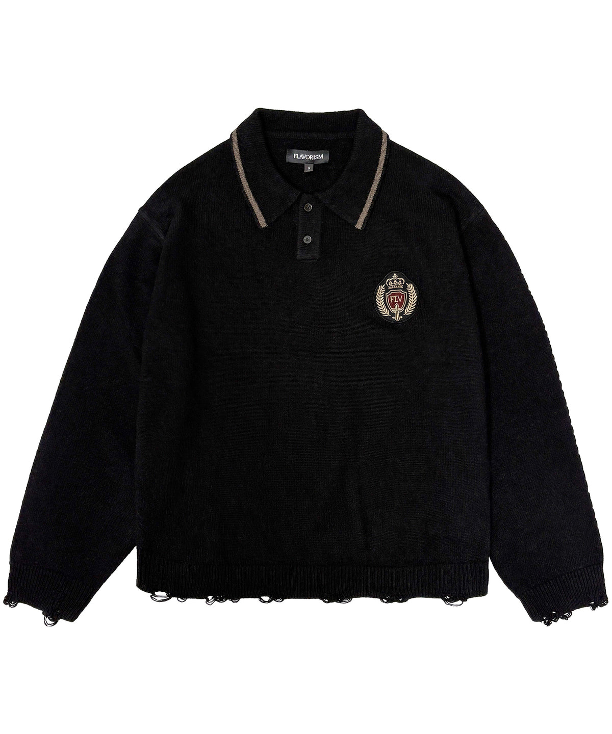 flavorism-fw-26-emblem-collar-knit-tt0105-black-s