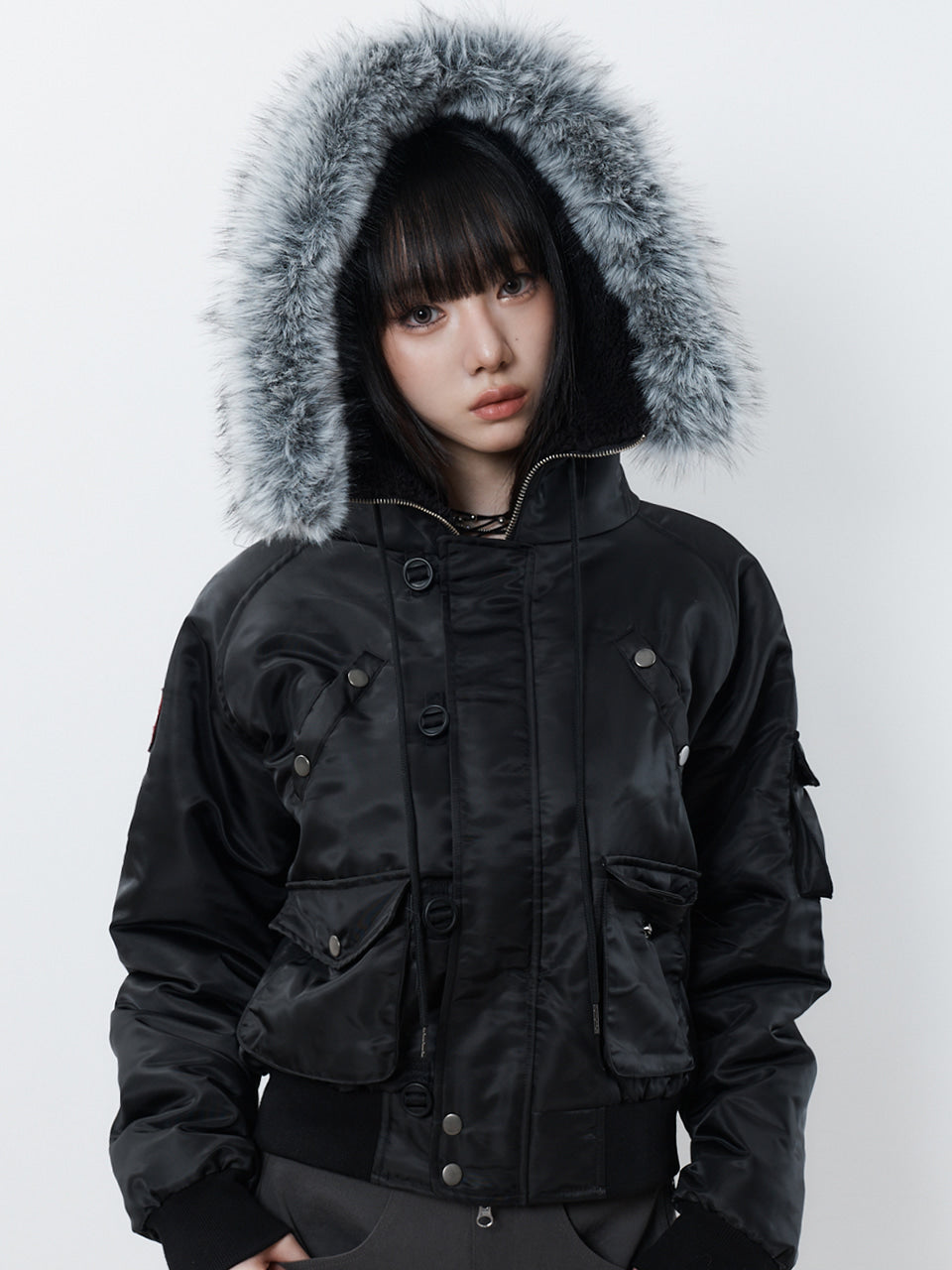 luv-is-true-fw-26-rl-fur-trim-patch-bomber-jacket-black-black-s
