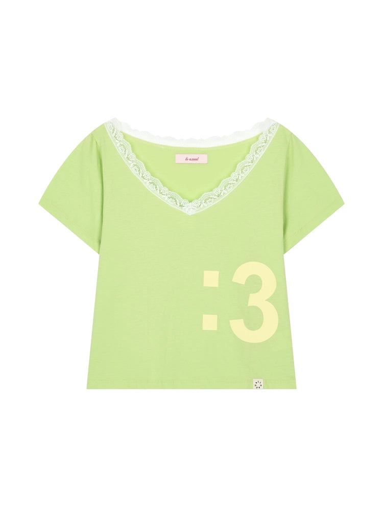 lo-axual-ss-26-mew-lace-trimming-v-neck-t-shirt-lime-lime-s