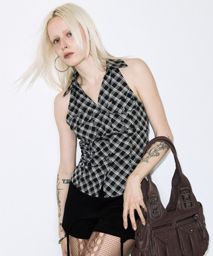 nastyfancyclub-ss-26-pocket-check-halterneck-top-black-f26qb137-black-s