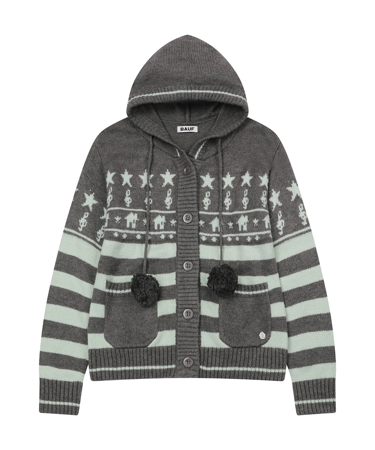 bauf-fw-26-house-knit-hooded-cardigan-striped-mint-mint-s