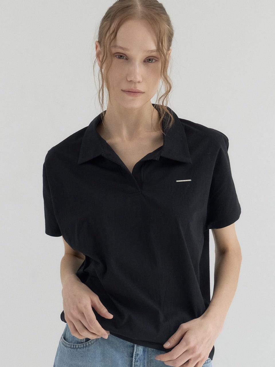 sorry-too-much-love-ss-26-relaxed-fit-open-placket-polo-top-black-black-s