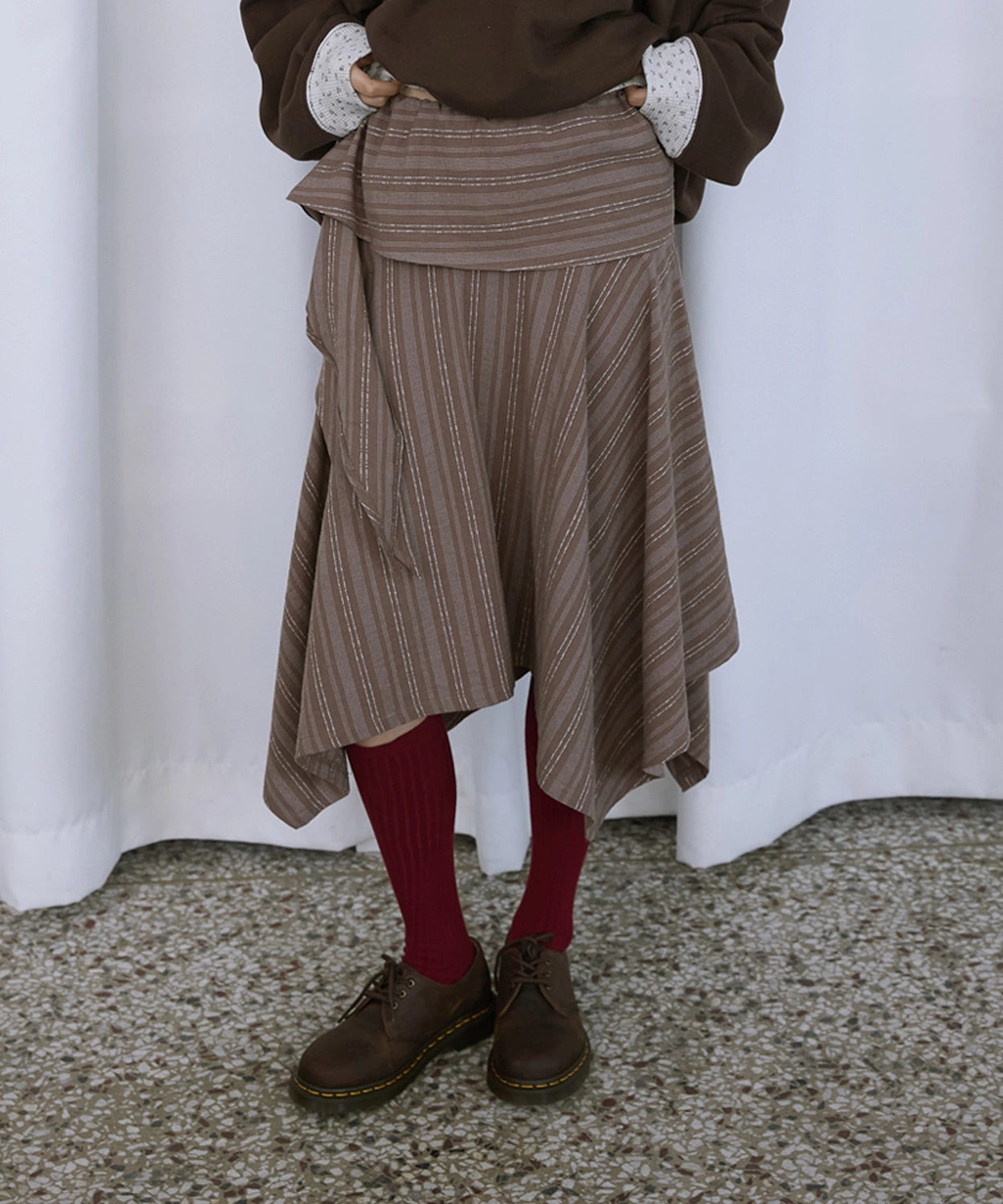 hokuspokus-fw-25-mocha-drape-skirt-beige-beige-s