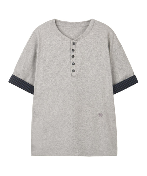 dandel-ss-26-dd-check-roll-up-henley-neck-tee-grey-gray-s