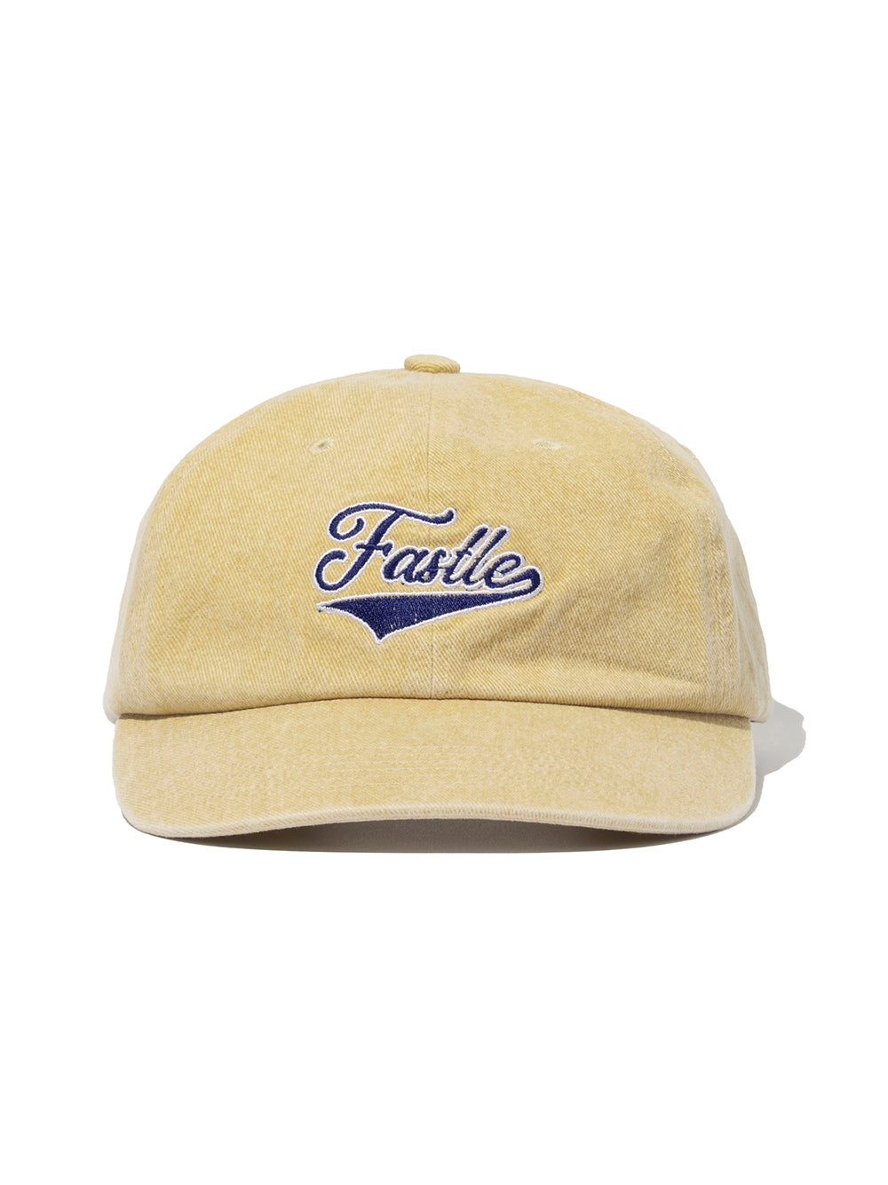 fastle-ss-25-script-logo-washed-cap-pigment-yellow