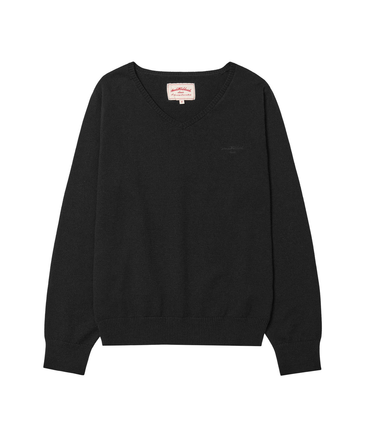 ames-worldwide-fw-26-classic-regular-v-neck-knit-black-black-s