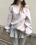 whisfairy-fw-25-winter-rose-one-shoulder-sweatshirt-melange-pink-melange-pink-s
