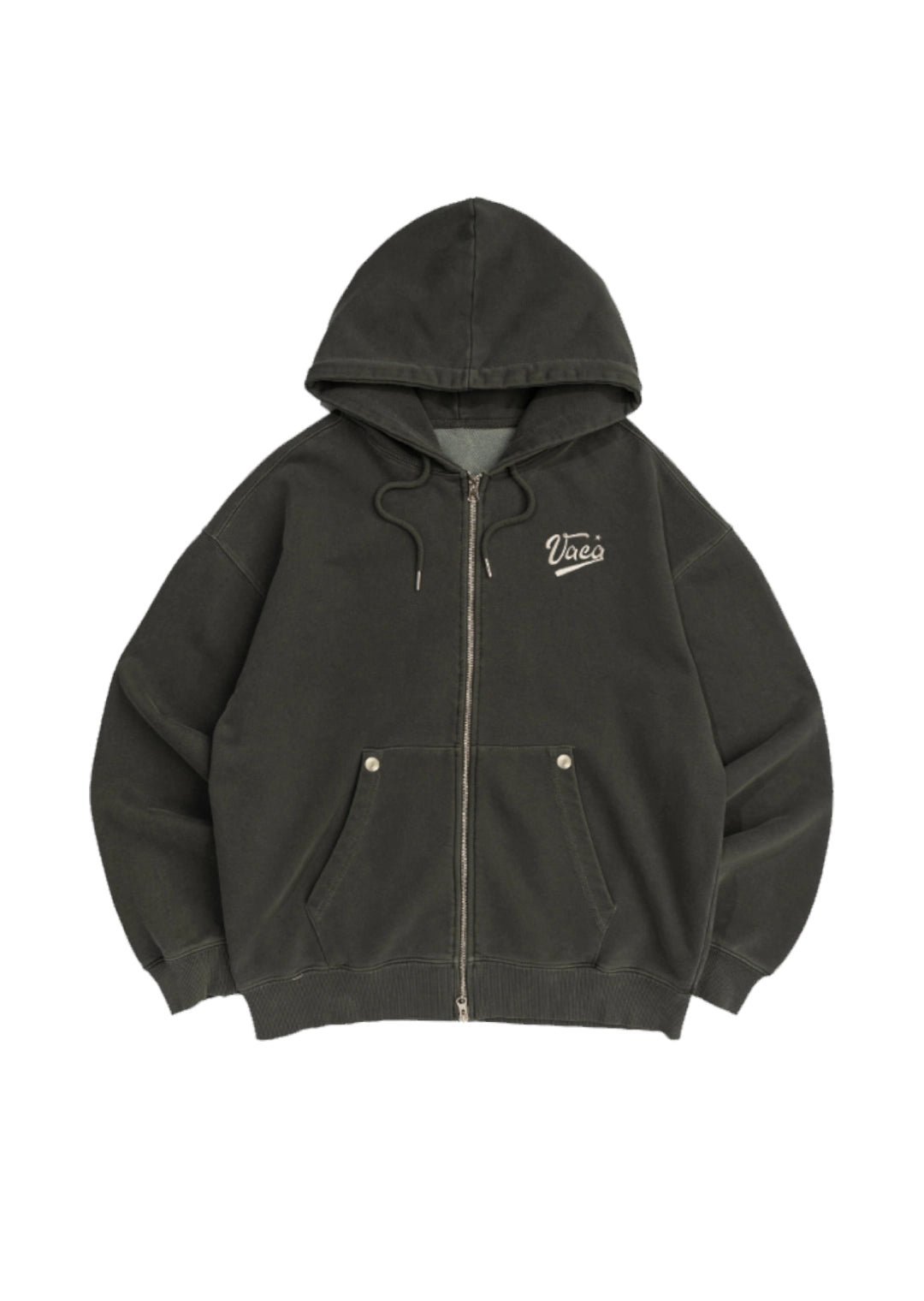 vaca-fw-25-khaki-star-logo-zip-up-hoodie-khaki-s