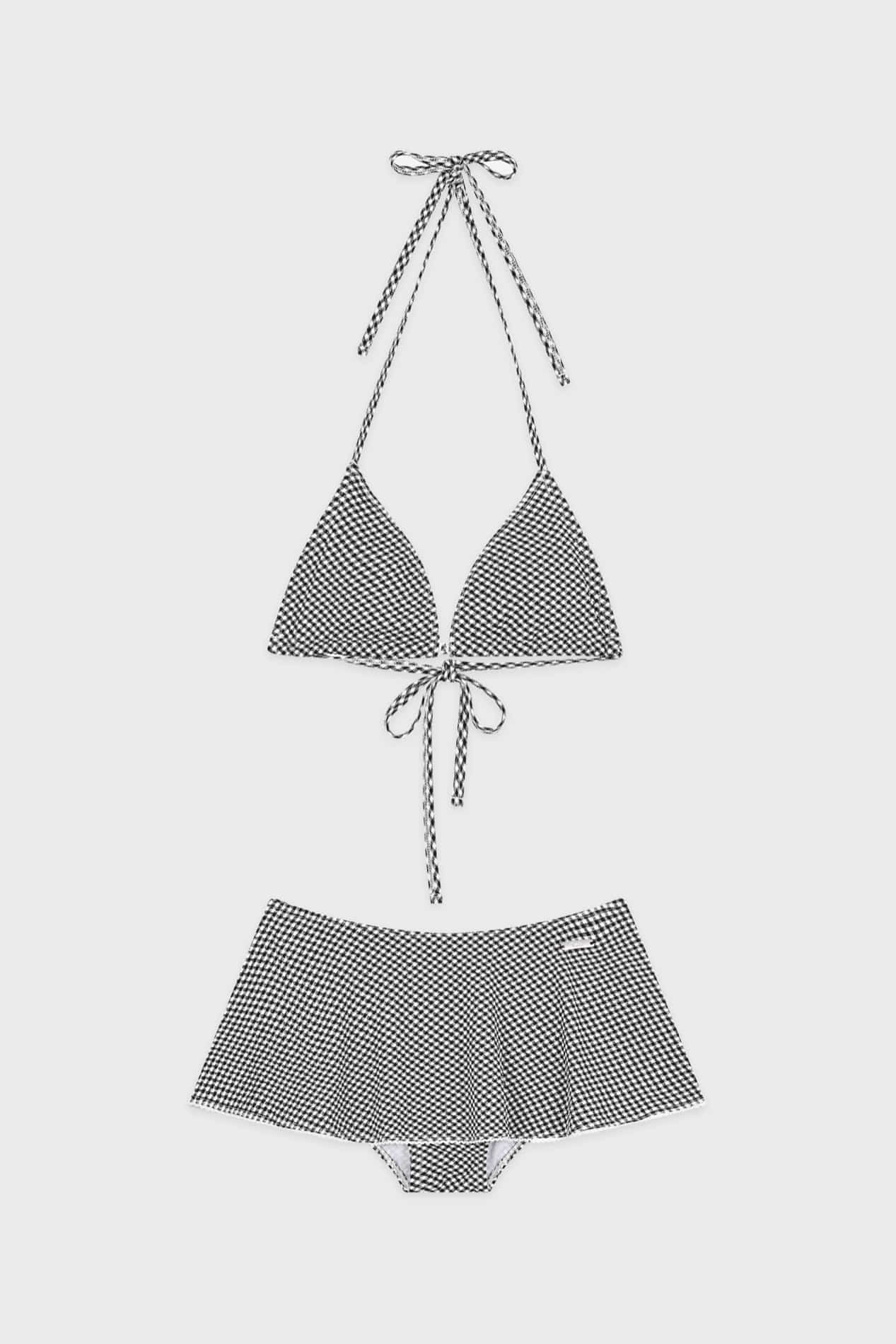 sinoon-ss-25-gingham-check-skirt-bikini-black-black-s