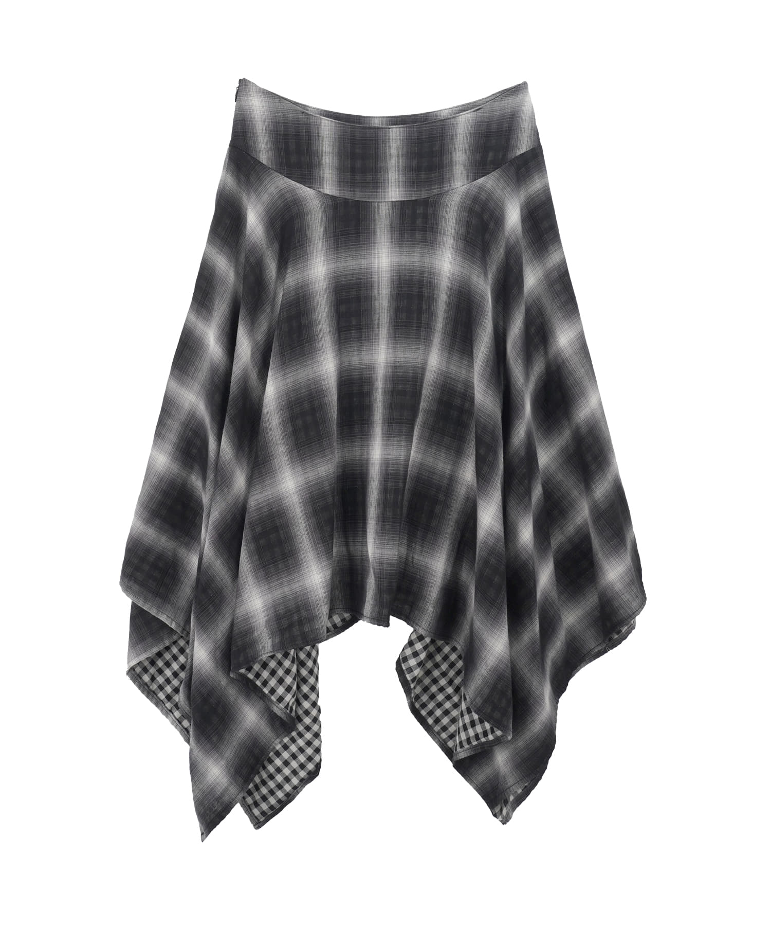 high-school-disco-fw-25-check-unbalanced-skirt-black-s