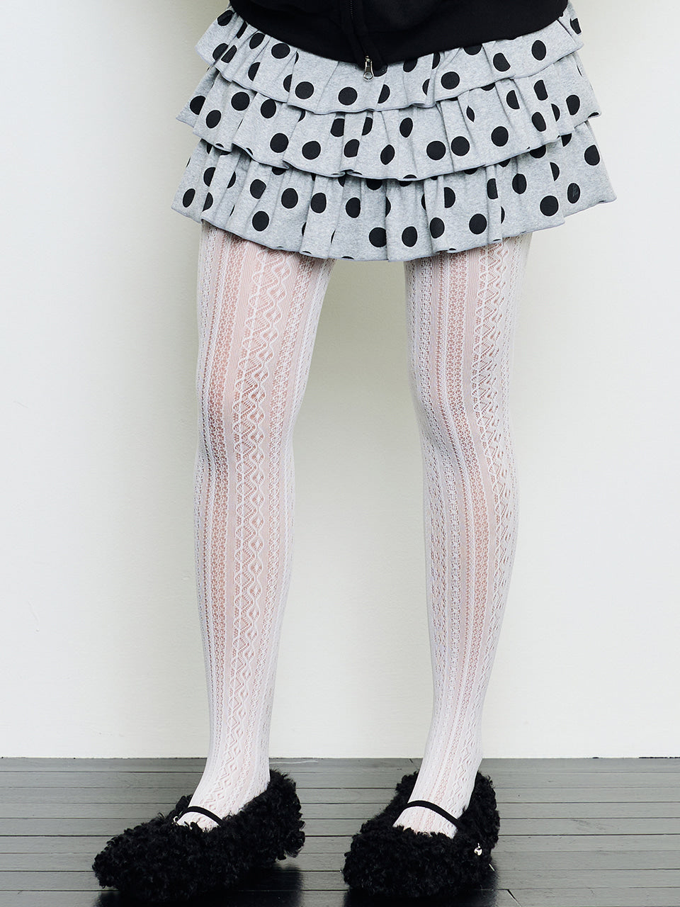 luv-is-true-fw-25-ev-dot-skirt-pants-gray-gray-s