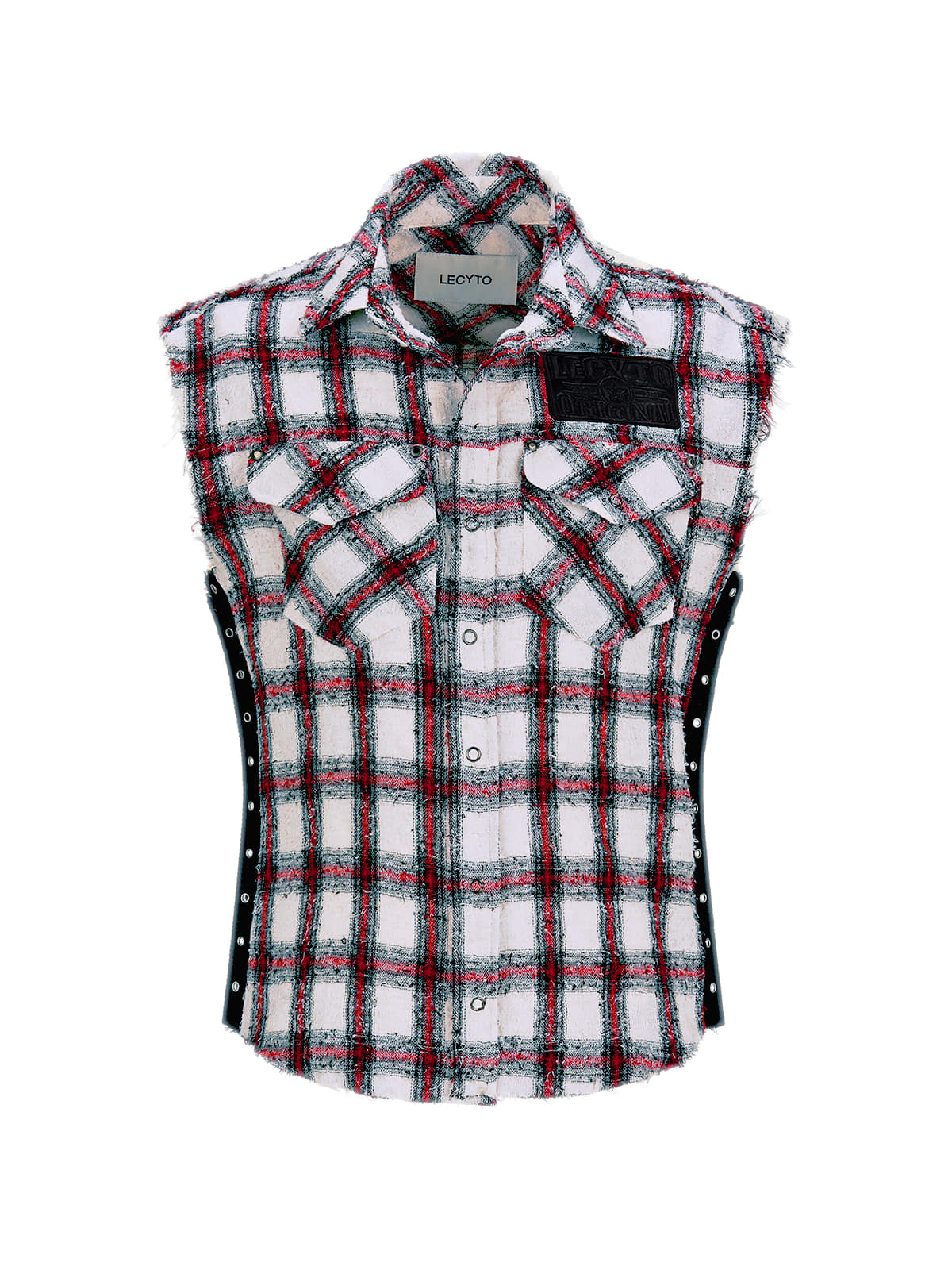 lecyto-fw-26-punk-check-vest-shirt-white-white-s
