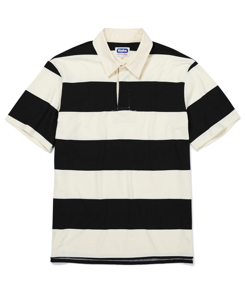 knd-ss-26-lazy-club-stripe-rugby-half-shirt-black-black-s