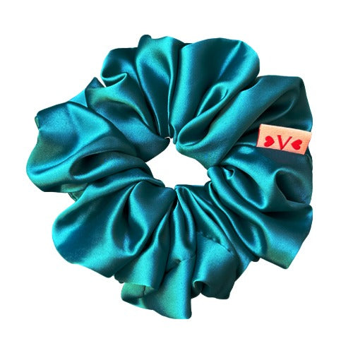 vonong-fw-25-satin-pom-pom-scrunch-teal-teal-s