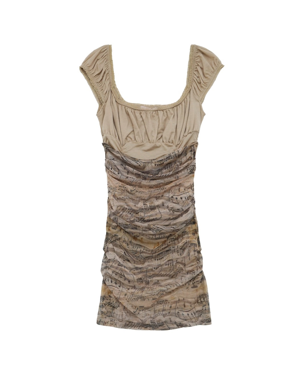 hetit-fw-26-music-print-shirring-mini-dress-beige-beige-s