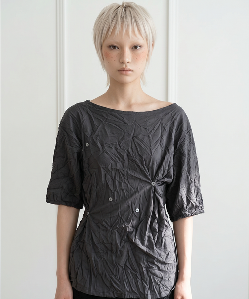 dilettantisme-ss-26-wrinkle-button-short-sleeve-t-shirt-charcoal-charcoal-s
