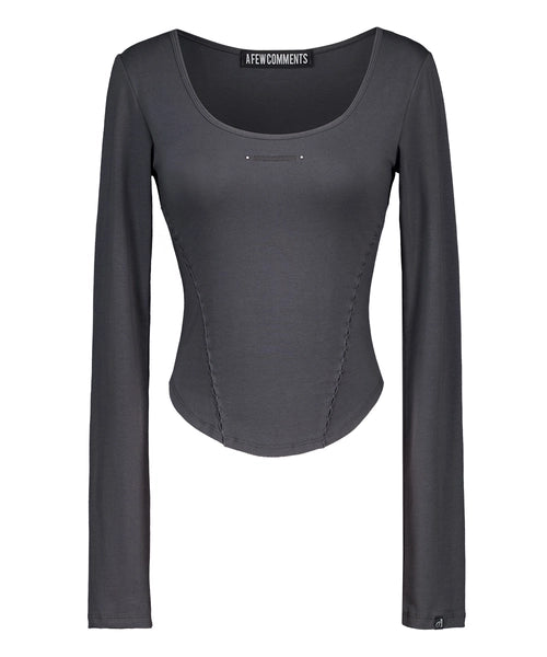 a-few-comments-fw-25-smock-shirring-scoop-neck-long-sleeve-top-charcoal-charcoal-s