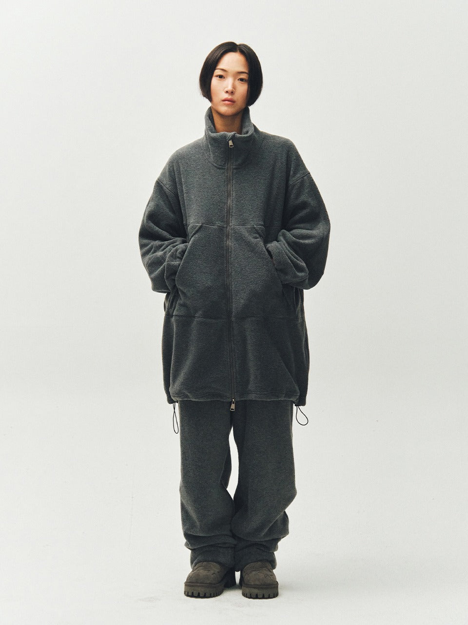 plzproject-fw-25-fleece-safari-jacket-charcoal-charcoal-s