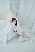 DAYNEE Melody shirring hoodie Baby pink