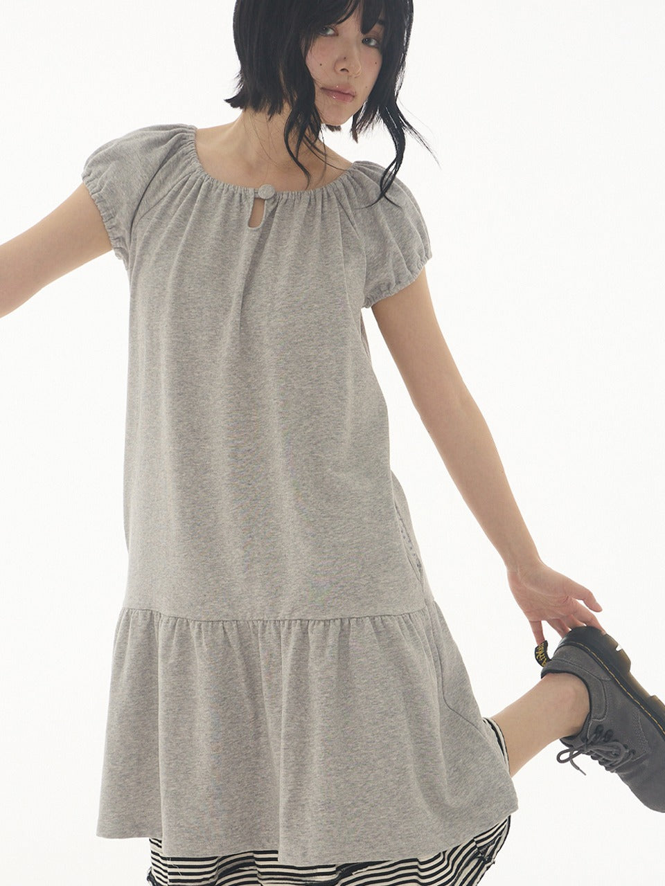 expired-girl-ss-26-mellow-dress-melange-grey-grey-s
