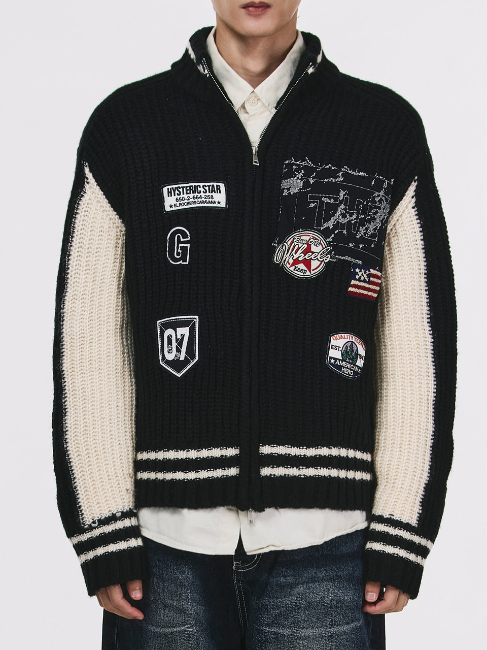 the-greatest-fw-25-wappen-cardigan-black-s