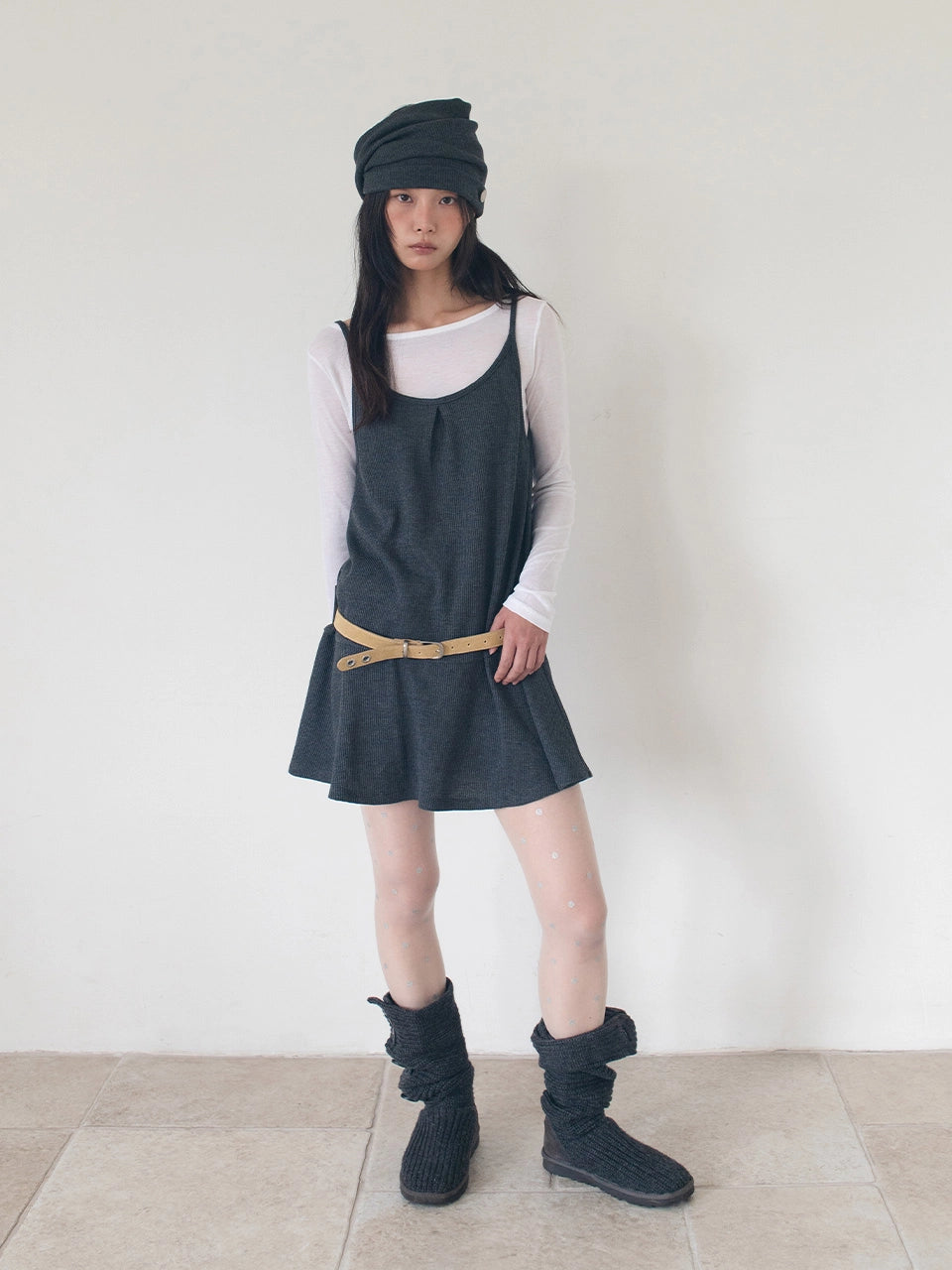 onska-fw-25-layered-mini-dress-grey-waffle-grey-waffle-s