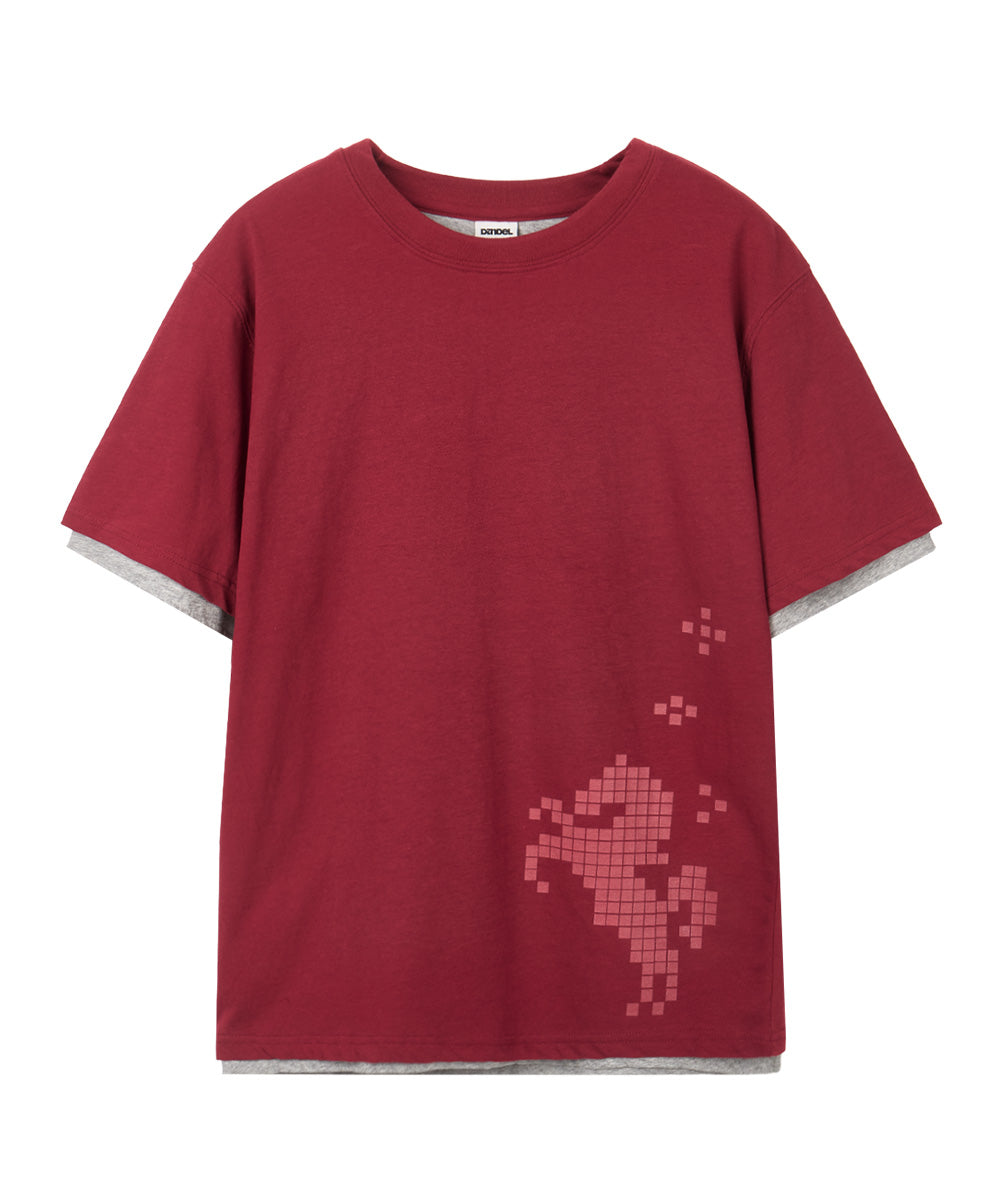 dandel-ss-26-dd-layered-pixel-horse-tee-red-red-s