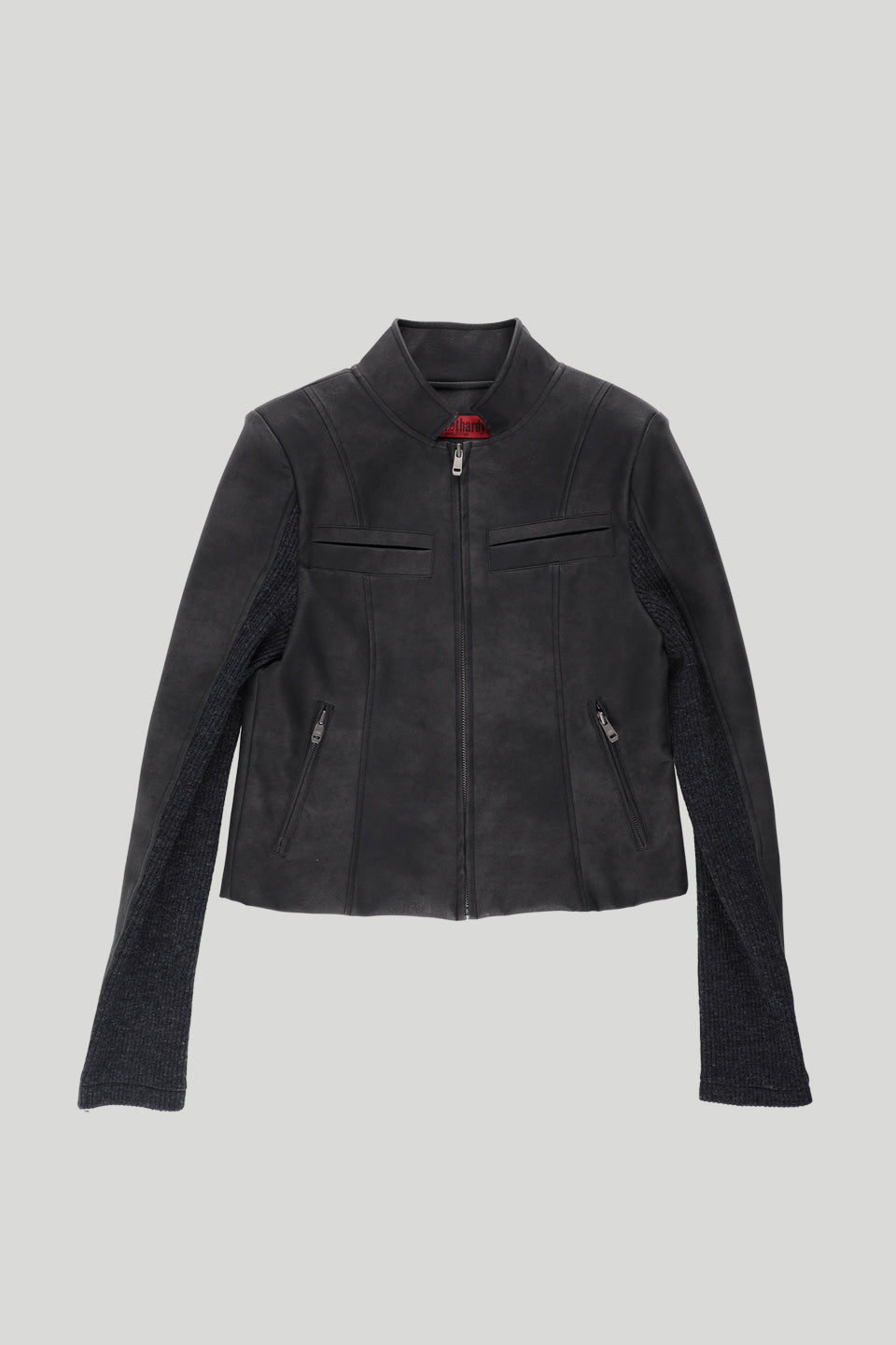 still-lethardy-ss-26-ribbed-sleeve-leather-jacket-charcoal-s