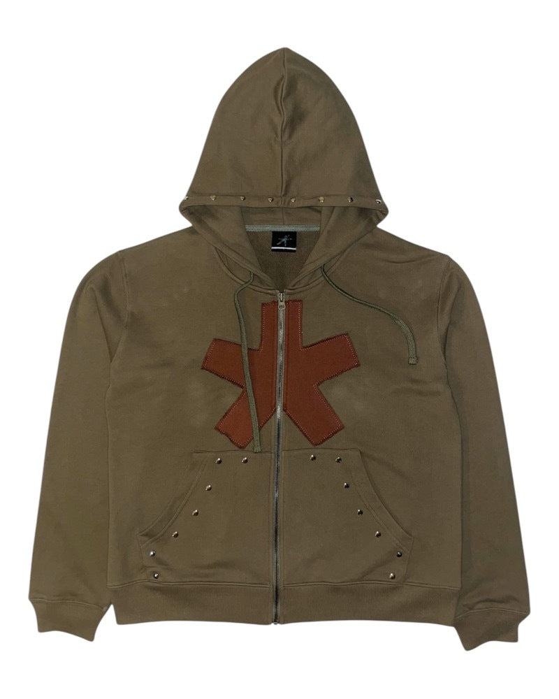 smokeastar-ss-25-star-patched-hoodie-zipup(khaki)