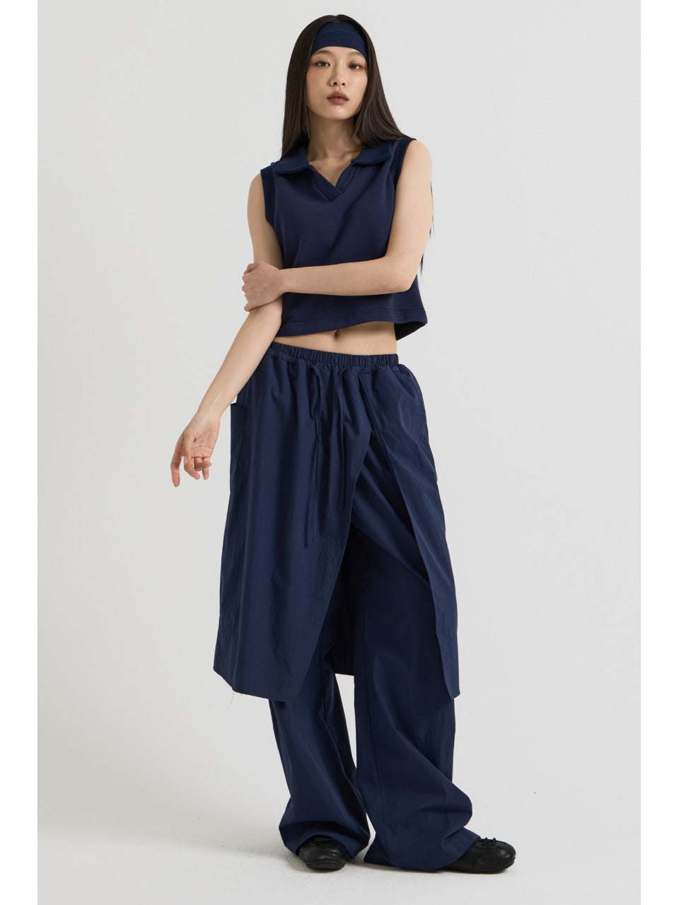vadefy-ss-25-cotton-banding-skirt-pants-navy-navy-s