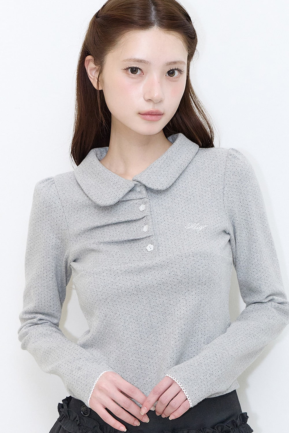 illigo-fw-26-dot-pintuck-collar-long-sleeve-melange-melange-s