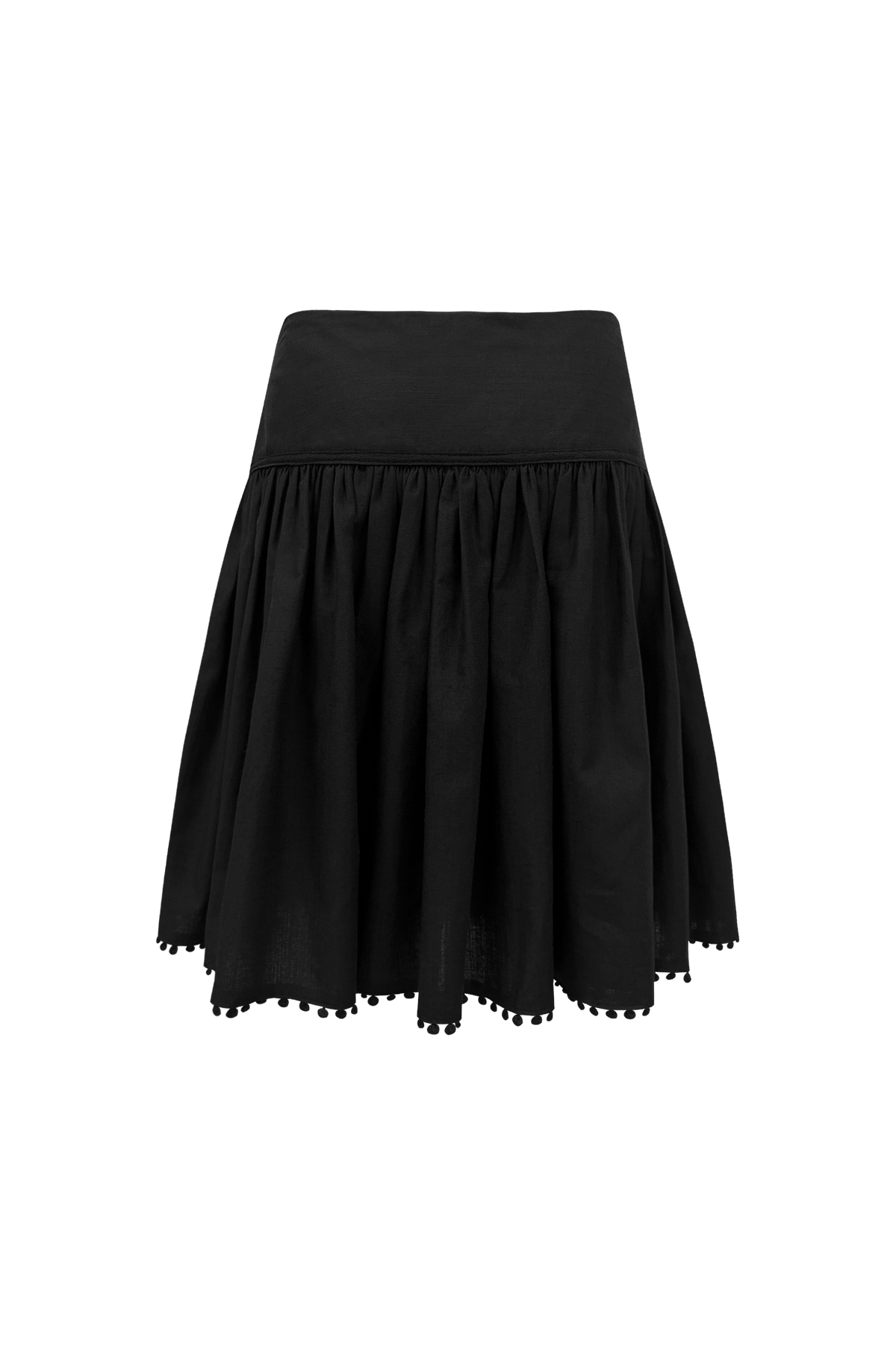 chemehc-fw-26-bobble-shirred-skirt-black-black-s