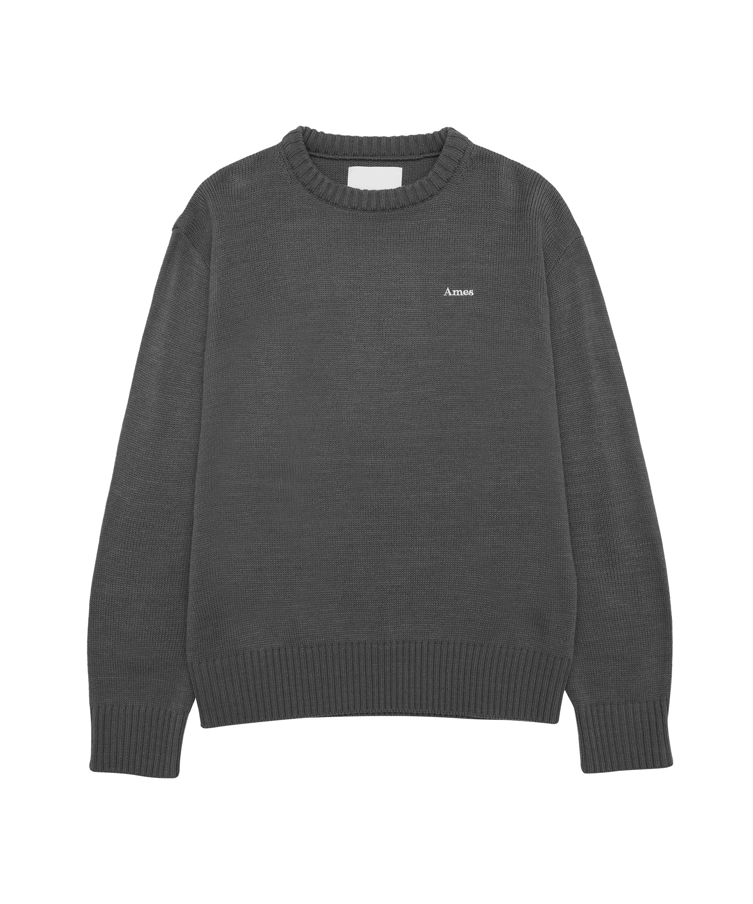 ames-worldwide-fw-25-basic-small-logo-knit-charcoal-charcoal-s