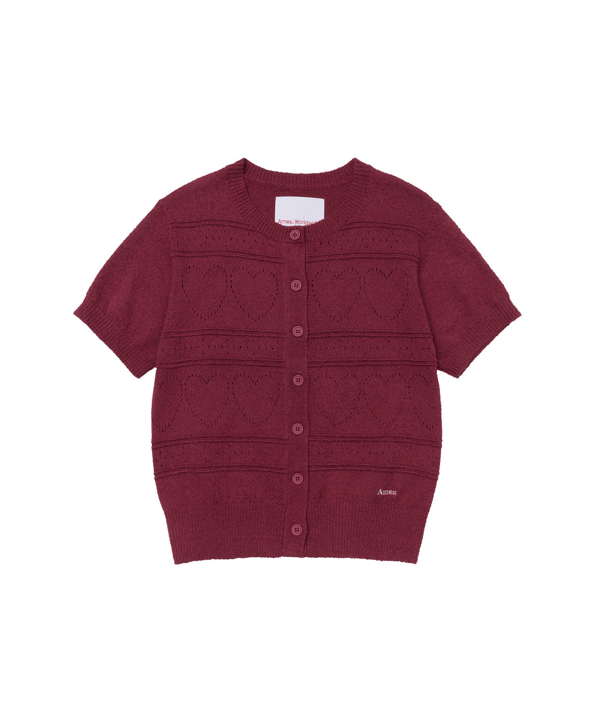 ames-worldwide-fw-26-heart-crochet-short-sleeve-cardigan-red-red-s