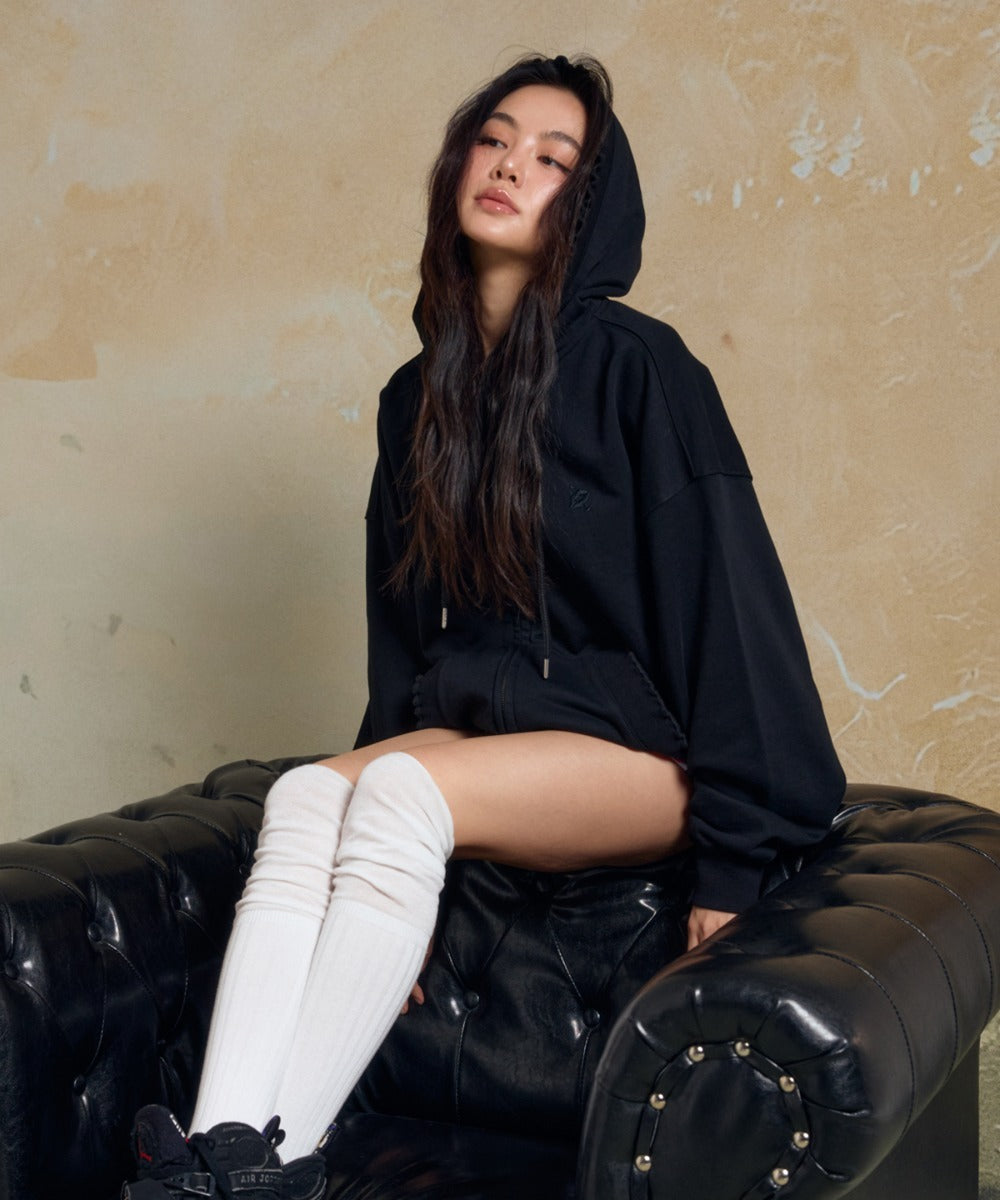 call-out-new-year-fw-26-washed-ruffle-hoodie-zip-up-black-black-s