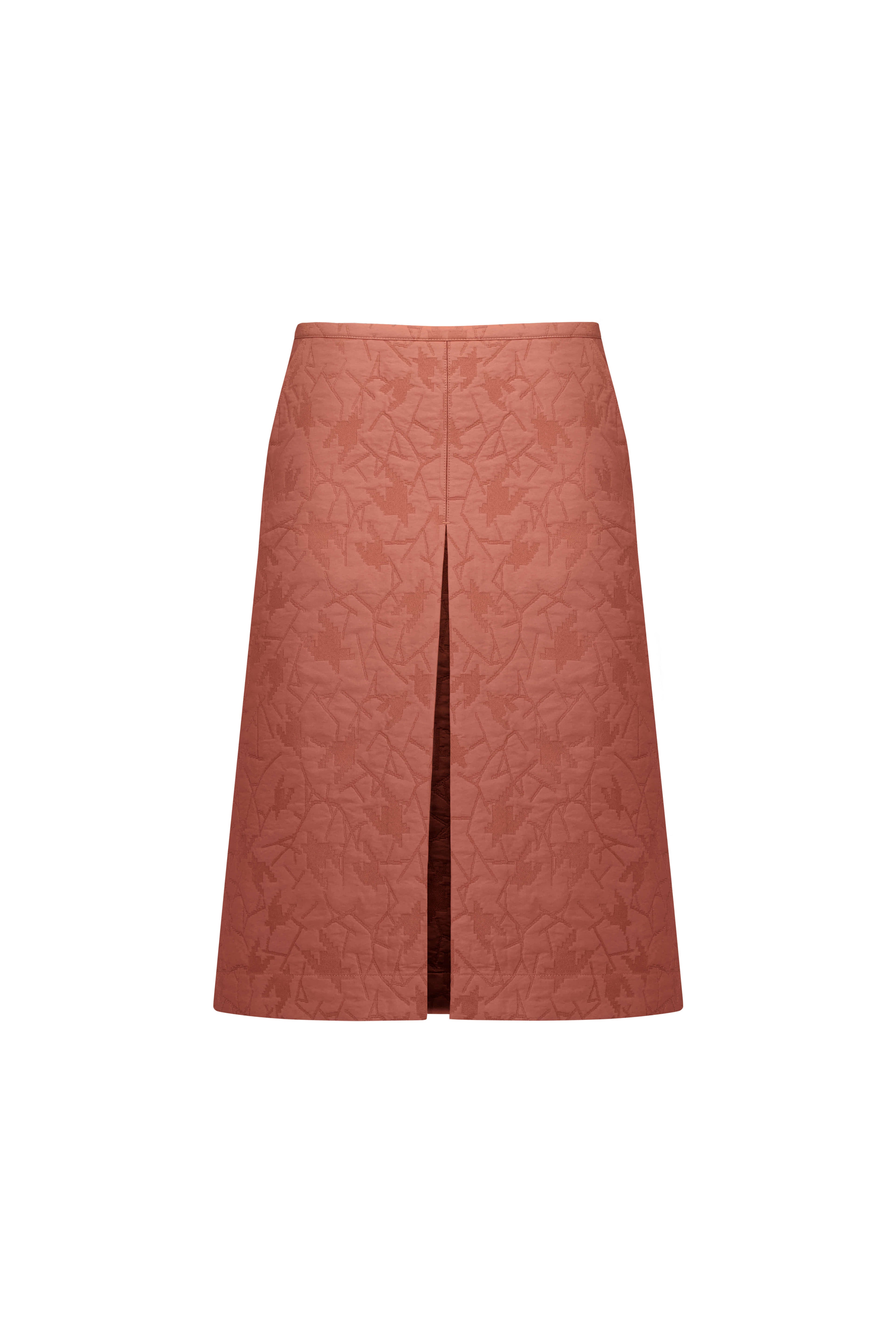 pokofosca-fw-25-front-tuck-midi-skirt-umber-umber-s