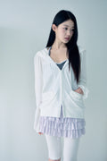 DAYNEE Melody shirring hoodie Ivory