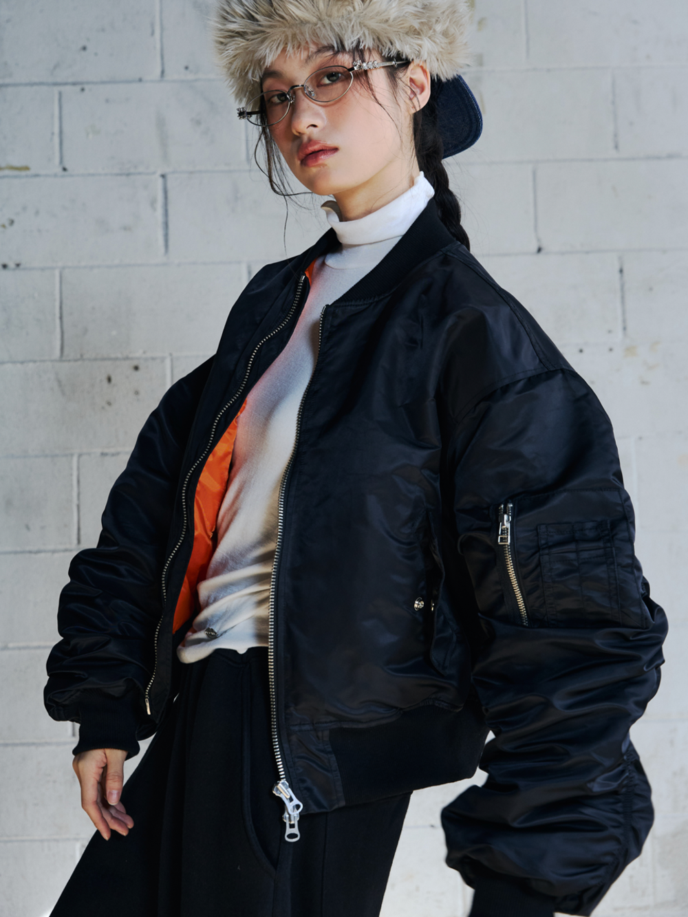 call-out-new-year-fw-25-volume-shirring-ma-1-black-black-s