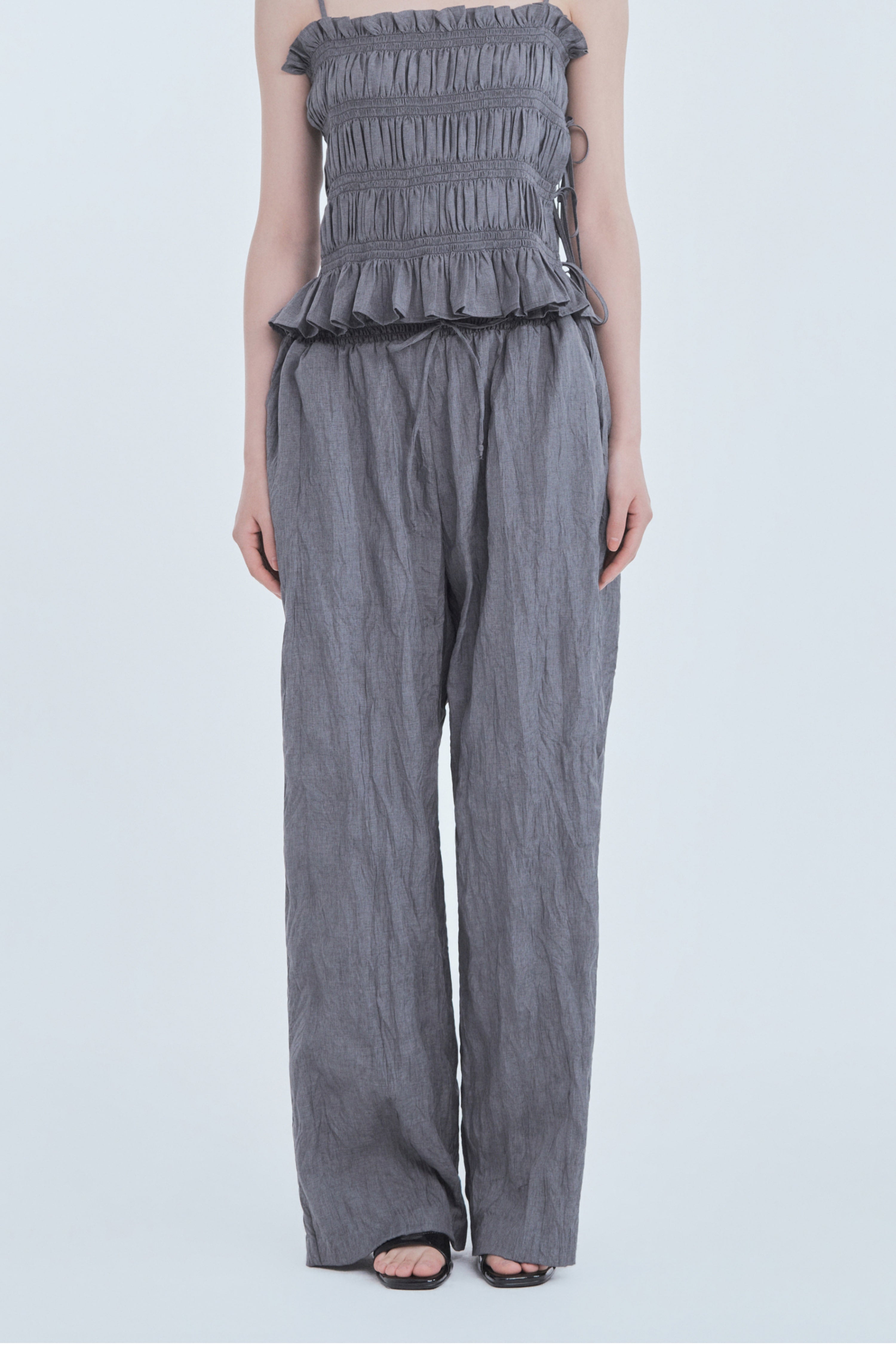 mausoleum-fw-26-marae-smocked-waist-pants-gray-s