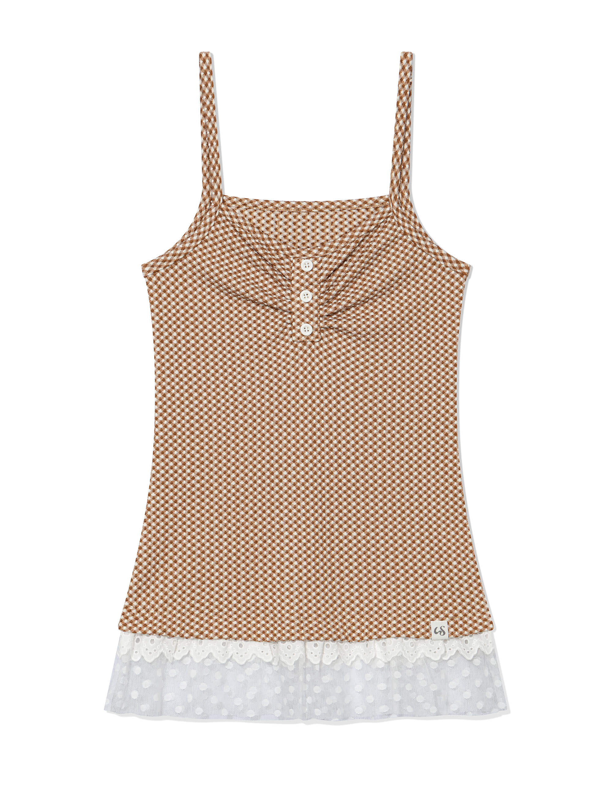 uglyshadow-ss-26-checkered-lace-sleeveless-brown-brown-s