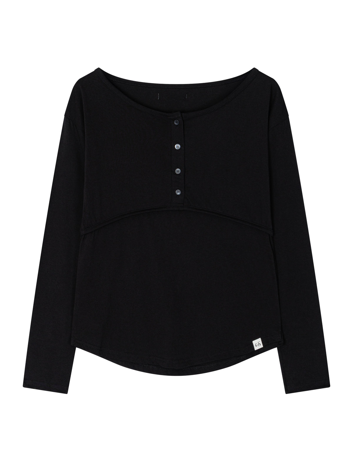 uglyshadow-fw-26-placket-ribbed-t-shirt-black-black-s