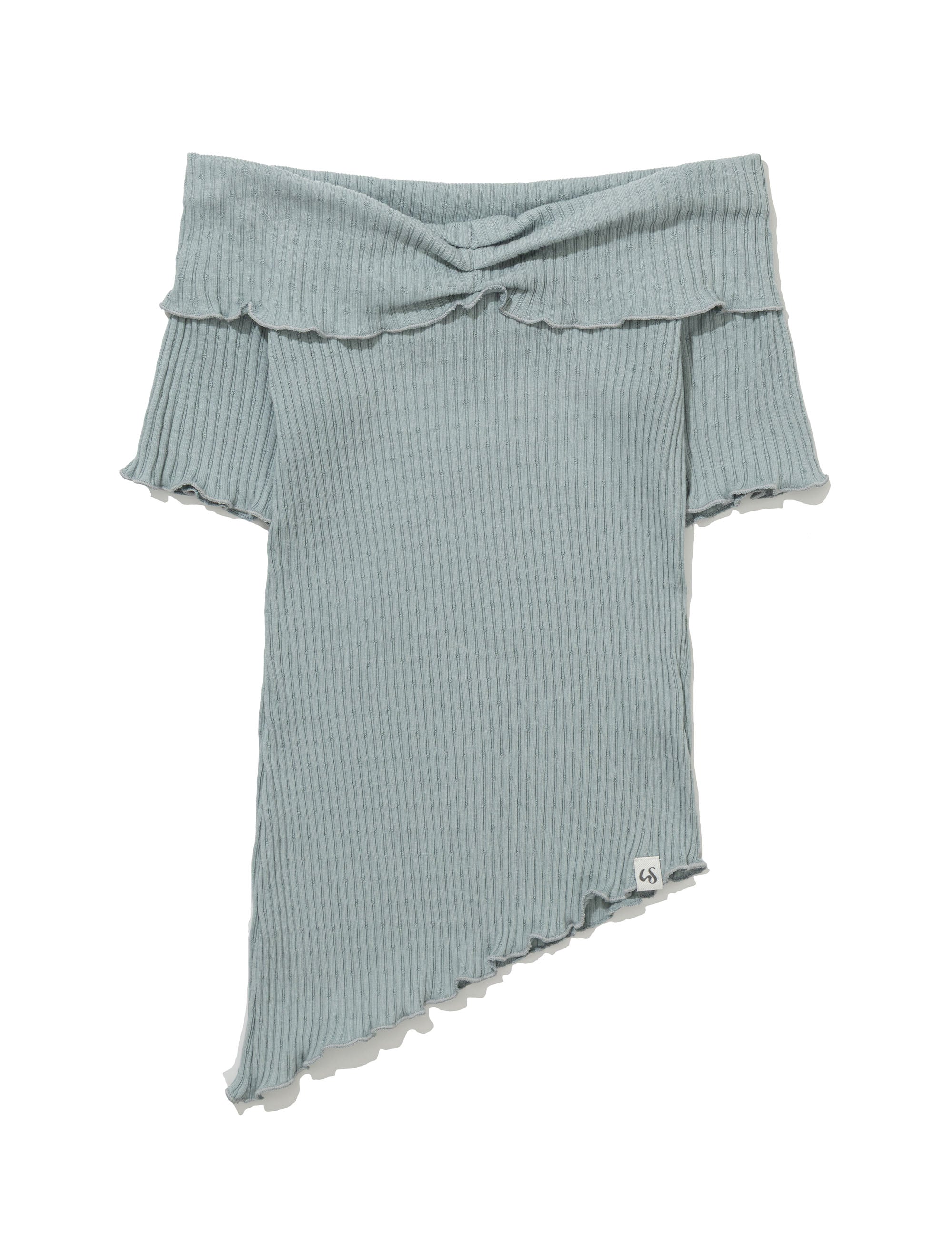 uglyshadow-ss-26-asymmetric-rib-off-shoulder-tee-mint-mint-s