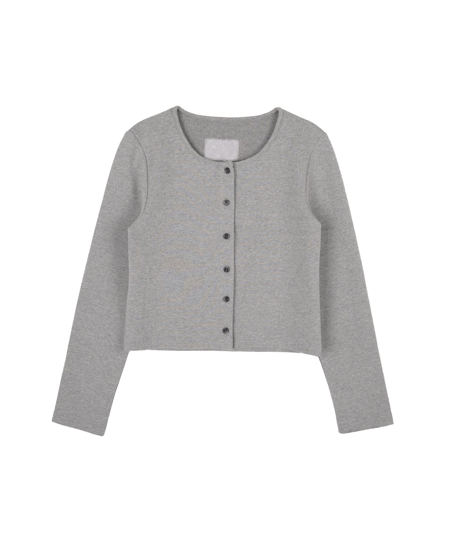 hardcore-happiness-ss-25-patch-slim-round-cardigan-gray