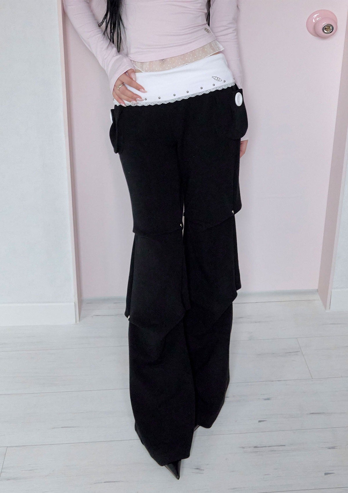 cherryquiri-fw-26-lettering-folding-bootcut-pants-black-black-s